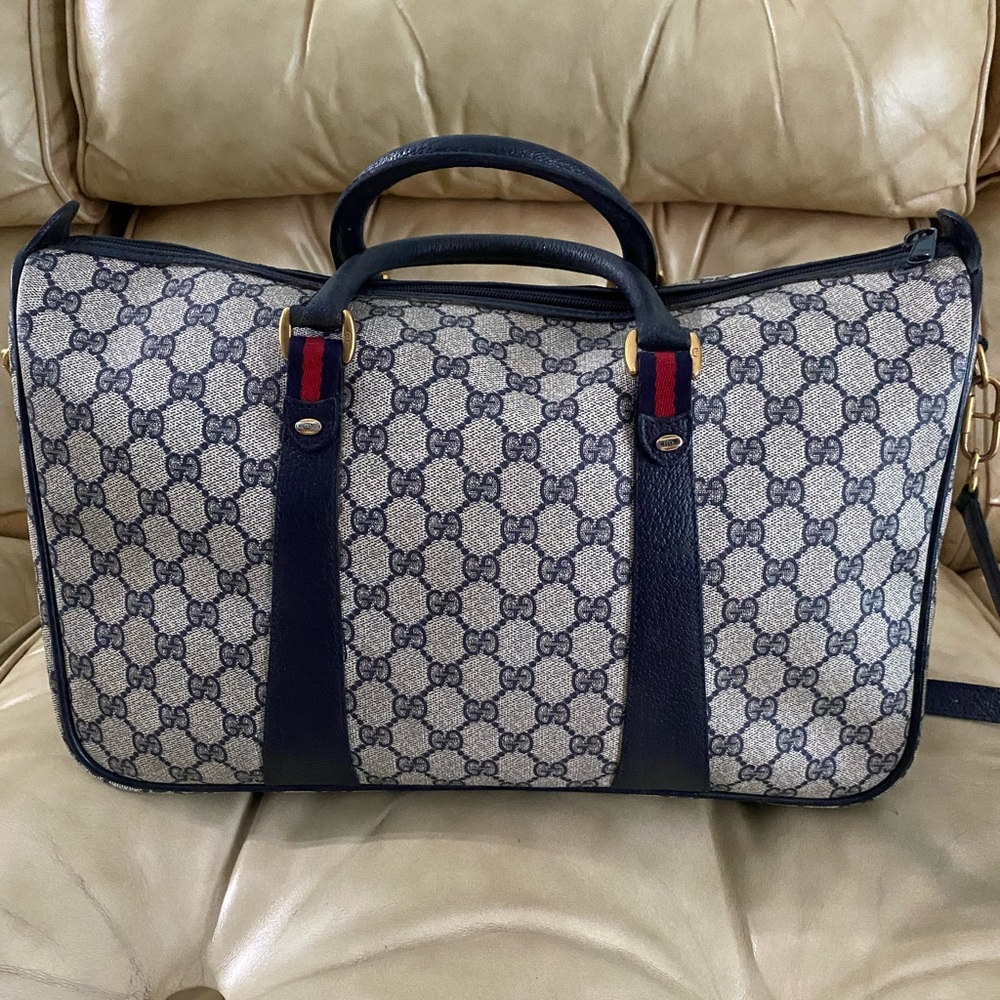 Gucci A-Frame GG Duffel Tote Web Stripe w/Modified Crossbody Strap Vintage - Picture 3 of 14